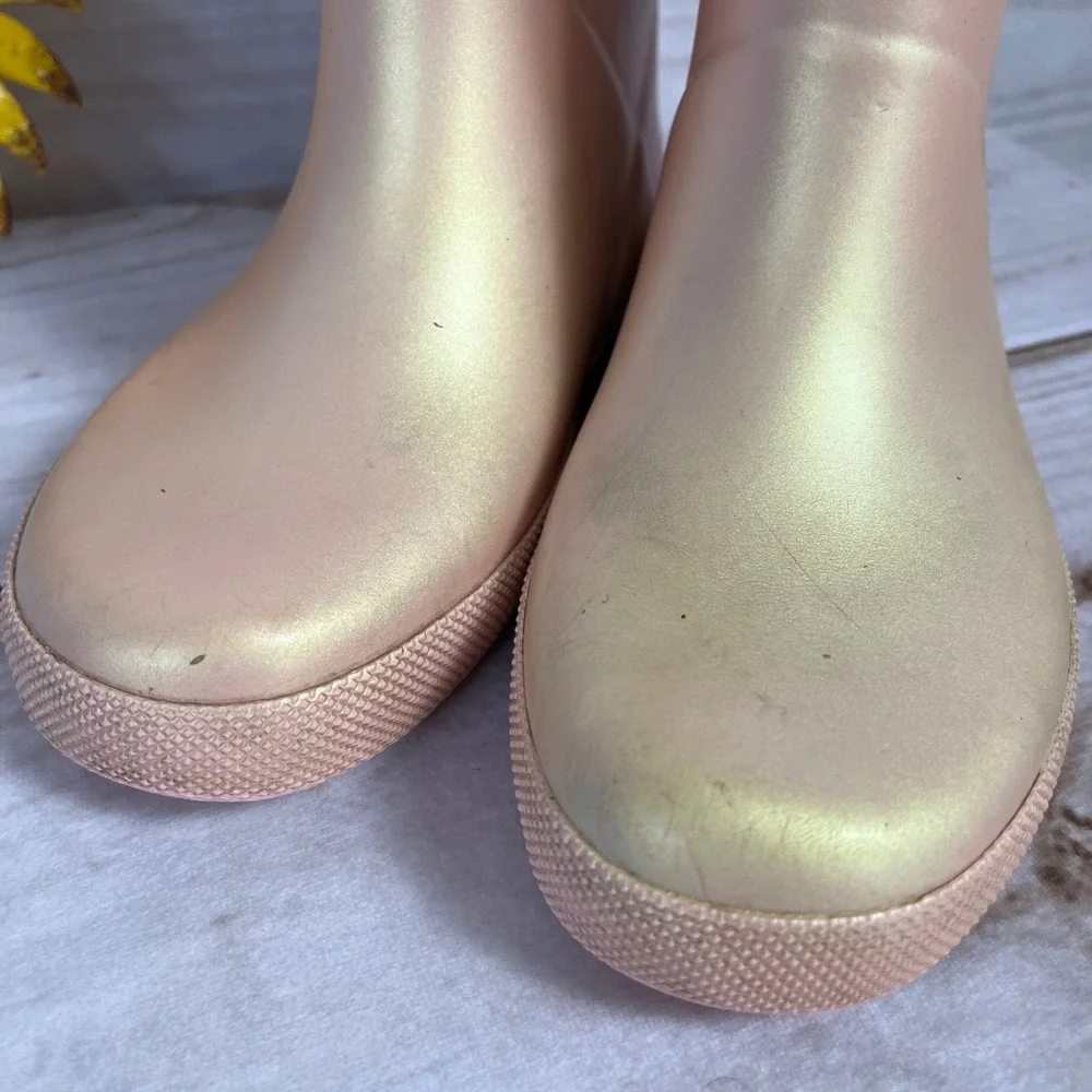 Hunter Kids First Classic Pink Iridescent Rain Boots Size 12C